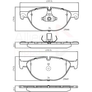 Brake Pads Set Front Adb06017 Allied Nippon 34116775318 34116775322 34116793021 Brake Pads Set Front Adb06017 Allied Nippon 34116775318 34116775322 34116793021