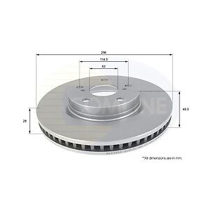 Comline Coated Brake Disc Front Axle To Fit Lexus Es 06->18, Toyota Aurion 06->, Auris 1 Comline Coated Brake Disc Front Axle To Fit Lexus Es 06->18, Toyota Aurion 06->, Auris 1