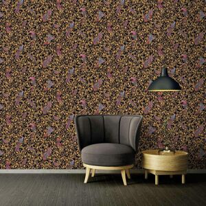 Versace Black and Gold Barocco Birds Wallpaper - 10m x 70cm Versace Black and Gold Barocco Birds Wallpaper - 10m x 70cm
