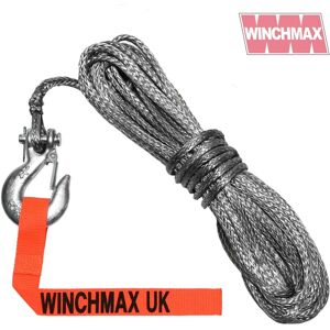 Winchmax Dyneema Synthetic Winch Rope 15m X 5mm With 1/4 Inch Clevis Hook Winchmax Dyneema Synthetic Winch Rope 15m X 5mm With 1/4 Inch Clevis Hook