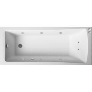 Balterley Square Single Ended Straight Whirlpool Bath With 8 Chrome Jets And Leg Set, 1800 Balterley Square Single Ended Straight Whirlpool Bath With 8 Chrome Jets And Leg Set, 1800