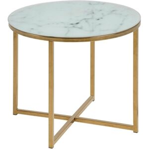 Faber Alisma Round Side Table With White Marble Effect Top Faber Alisma Round Side Table With White Marble Effect Top