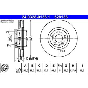 ATE 24.0328-0136.1 Ventilated Disc Brake - Disc Brake ATE 24.0328-0136.1 Ventilated Disc Brake - Disc Brake