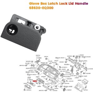 Eurowagens Car Glove Box Lock Lid Handle 68630-Eq300 For T30 2001-2006 Lhd Eurowagens Car Glove Box Lock Lid Handle 68630-Eq300 For T30 2001-2006 Lhd