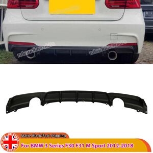 For Bmw F30 F31 3 Series Matte Black Rear Diffuser Dual Exhaust 2012-2018 Uk For Bmw F30 F31 3 Series Matte Black Rear Diffuser Dual Exhaust 2012-2018 Uk