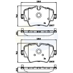 Brake Pad Set For Disc Front Fits Bmw 1 Series X1 Mini Toyota Comline Cbp02319 Brake Pad Set For Disc Front Fits Bmw 1 Series X1 Mini Toyota Comline Cbp02319