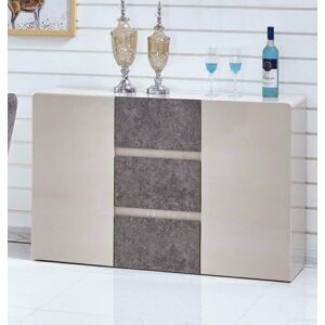 Belarus Sideboard Display Unit Gloss Cream With Stone Finish Three Drawers Belarus Sideboard Display Unit Gloss Cream With Stone Finish Three Drawers