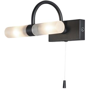 Litecraft Crista Wall Light Bathroom 2 Arm With Pull Switch - Satin Black Litecraft Crista Wall Light Bathroom 2 Arm With Pull Switch - Satin Black