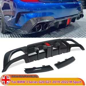 Magickit Fits Bmw 3 Series G20 G21 Carbon Fiber Abs Rear Bumper Diffuser Lip 2019-2022 Magickit Fits Bmw 3 Series G20 G21 Carbon Fiber Abs Rear Bumper Diffuser Lip 2019-2022