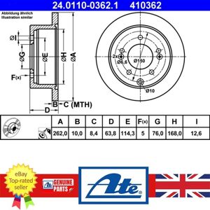 ATE Brake Disc - 24.0110-0362.1 - Solid, Coated, 5 Holes ATE Brake Disc - 24.0110-0362.1 - Solid, Coated, 5 Holes