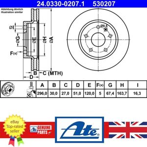 ATE PowerDisc 24.0330-0207.1 Brake Disc - Ventilated, Coated, Opel Insignia ATE PowerDisc 24.0330-0207.1 Brake Disc - Ventilated, Coated, Opel Insignia