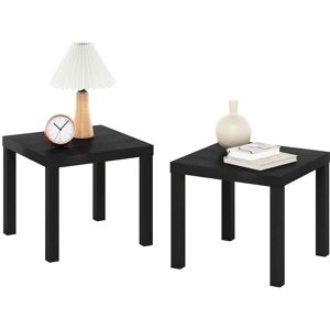 Furinno Classic Side Table Set Of 2, Square End Table, Night Stand, Black Furinno Classic Side Table Set Of 2, Square End Table, Night Stand, Black