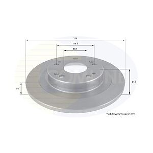 Comline Coated Brake Disc Rear Axle To Fit Honda Civic 12->16 Comline Coated Brake Disc Rear Axle To Fit Honda Civic 12->16