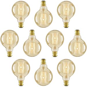 Litecraft Light Bulb Cage Globe Filament B22 Bayonet Cap In Gold Tint - 10 Pack Litecraft Light Bulb Cage Globe Filament B22 Bayonet Cap In Gold Tint - 10 Pack