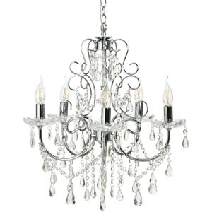 Litecraft Madonna Chandelier Dual Mount Ceiling Light 5 Arm - Polished Chrome Litecraft Madonna Chandelier Dual Mount Ceiling Light 5 Arm - Polished Chrome