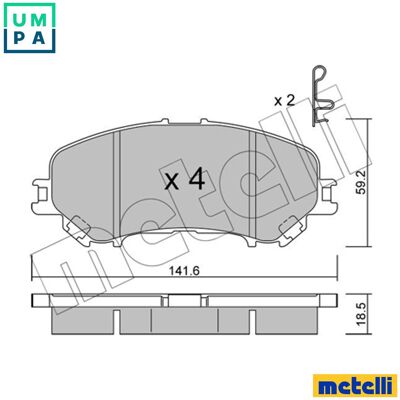 Metelli Brake Pad Set Disc Brake 22-1010-0 For Renault Nissan Rogue/sport/ii/suv 1.5l Metelli Brake Pad Set Disc Brake 22-1010-0 For Renault Nissan Rogue/sport/ii/suv 1.5l