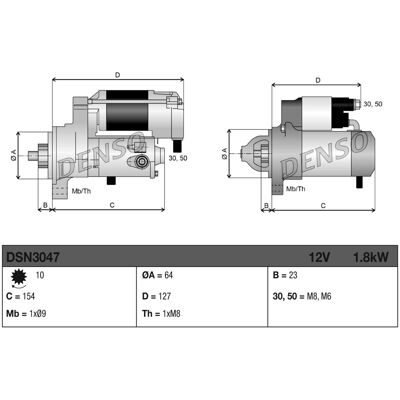 DENSO DSN3047 Starter - Reliable for Opel/Vauxhall DENSO DSN3047 Starter - Reliable for Opel/Vauxhall