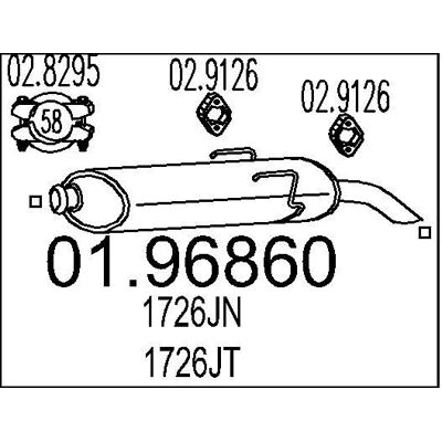 MTS 01.96860 Rear Silencer - Exhaust System MTS 01.96860 Rear Silencer - Exhaust System