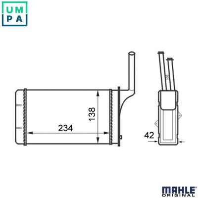 MAHLE Original AH 49 000S Heater Radiator for CITROËN & PEUGEOT MAHLE Original AH 49 000S Heater Radiator for CITROËN & PEUGEOT