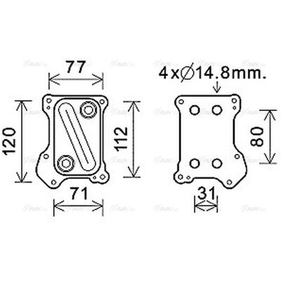 PRASCO OL3686 Water-Cooled Oil Cooler - Oil Cooler PRASCO OL3686 Water-Cooled Oil Cooler - Oil Cooler