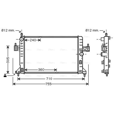 PRASCO OL2305 Aluminium Radiator - 600mm Length, 378mm Width, 32mm Thickness - Radiator for Opel, Chevrolet PRASCO OL2305 Aluminium Radiator - 600mm Length, 378mm Width, 32mm Thickness - Radiator for Opel, Chevrolet