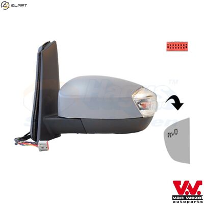 Van Wezel 1966807 Primed Left Side Door Mirror - Door Mirror Van Wezel 1966807 Primed Left Side Door Mirror - Door Mirror