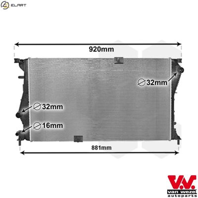 VAN WEZEL 43002601 Aluminium Radiator - Engine Cooling - Renault Trafic 2 Kasten VAN WEZEL 43002601 Aluminium Radiator - Engine Cooling - Renault Trafic 2 Kasten