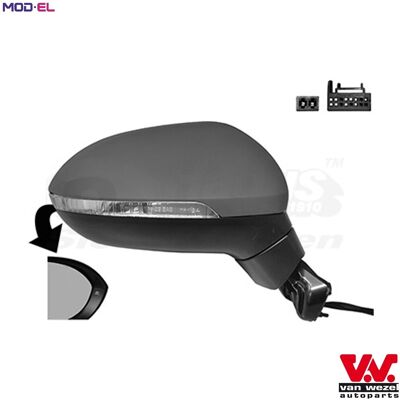 Van Wezel 5742808 Exterior Mirror - Convex, Heated, Electric - Volkswagen Passat B8 Van Wezel 5742808 Exterior Mirror - Convex, Heated, Electric - Volkswagen Passat B8