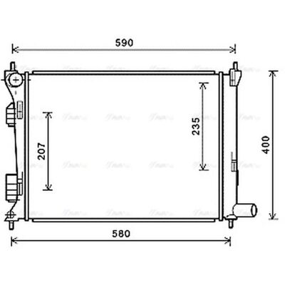 PRASCO HYA2277 Aluminium Radiator - Engine Cooling - 500mm PRASCO HYA2277 Aluminium Radiator - Engine Cooling - 500mm