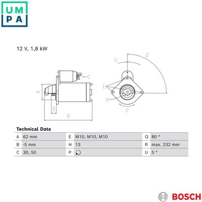BOSCH 0 986 026 620 - Starter BOSCH 0 986 026 620 - Starter