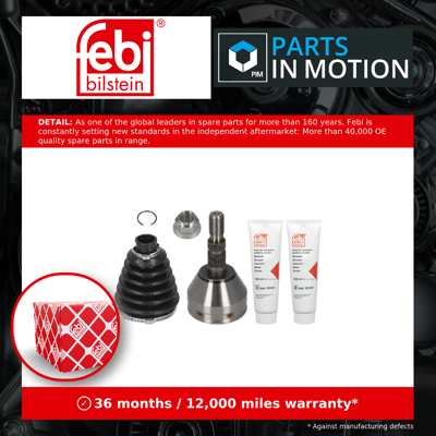 FEBI BILSTEIN 185869 Constant Velocity Joint - Transmission Side, Front Axle Left/Right FEBI BILSTEIN 185869 Constant Velocity Joint - Transmission Side, Front Axle Left/Right