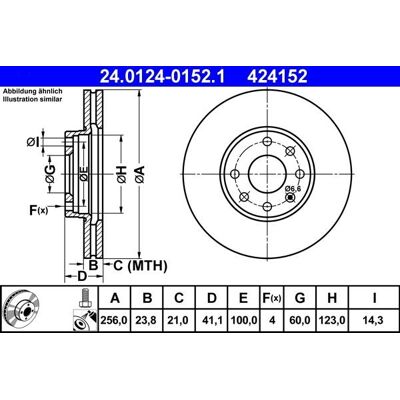 Ate Brake Disc For Vauxhall Astra 04-09 Astravan 98-06 569059 Ate Brake Disc For Vauxhall Astra 04-09 Astravan 98-06 569059