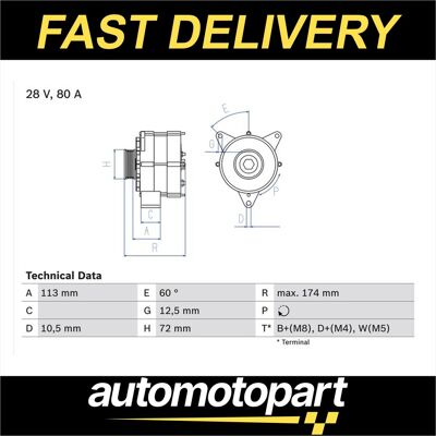Bosch Alternator for Mercedes Vario - Alternator 0986040260 Bosch Alternator for Mercedes Vario - Alternator 0986040260