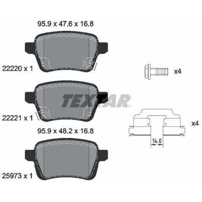Textar Brake Pads Rear Opel Corsa Adam - Brake Pad Set, Disc Brake Textar Brake Pads Rear Opel Corsa Adam - Brake Pad Set, Disc Brake