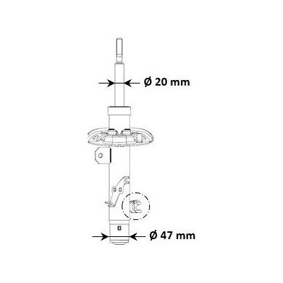 KYB 3348099 Shock Absorber - Front Left Axle, Gas Pressure, Twin Tube KYB 3348099 Shock Absorber - Front Left Axle, Gas Pressure, Twin Tube