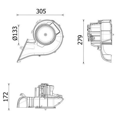 Mahle AB348000P - Interior Blower for Volvo - 28V 2 Pins Mahle AB348000P - Interior Blower for Volvo - 28V 2 Pins