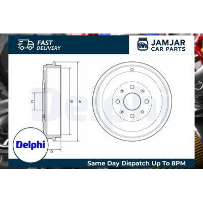 Delphi BF503 Brake Drum - Corsa D/E, Adam, Punto Evo, Grande Punto Delphi BF503 Brake Drum - Corsa D/E, Adam, Punto Evo, Grande Punto