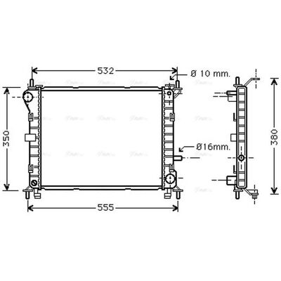 Ava Quality Cooling FD2263 - Radiator with Aluminium Fins Ava Quality Cooling FD2263 - Radiator with Aluminium Fins