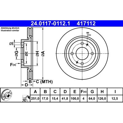 ATE 24.0117-0112.1 - Brake disc ATE 24.0117-0112.1 - Brake disc