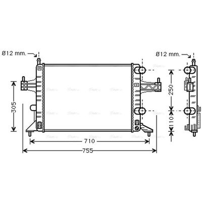 PRASCO OLA2303 Aluminium Radiator - Engine Cooling System PRASCO OLA2303 Aluminium Radiator - Engine Cooling System