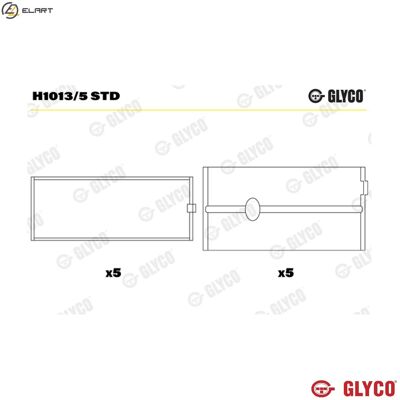 Glyco Crankshaft Bearing H1013/5 Std Std For G9u135/730/720/750/724/754/630/650 2.5l Glyco Crankshaft Bearing H1013/5 Std Std For G9u135/730/720/750/724/754/630/650 2.5l