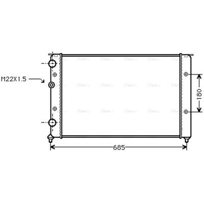 PRASCO VNA2124 Aluminium Radiator for Volkswagen Polo III PRASCO VNA2124 Aluminium Radiator for Volkswagen Polo III