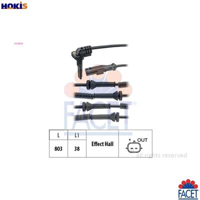 FACET 21.0219 Wheel Speed Sensor - Wheel Speed Sensor FACET 21.0219 Wheel Speed Sensor - Wheel Speed Sensor