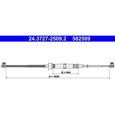 ATE 1620mm Parking Brake Cable for Skoda Octavia I ATE 1620mm Parking Brake Cable for Skoda Octavia I
