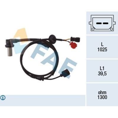 FAE 1025 Front Axle Inductive ABS Sensor - Wheel Speed Sensor FAE 1025 Front Axle Inductive ABS Sensor - Wheel Speed Sensor