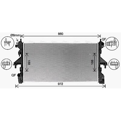 PRASCO CN2320 Aluminium Radiator - Cooling System for Fiat, Peugeot, Citroën PRASCO CN2320 Aluminium Radiator - Cooling System for Fiat, Peugeot, Citroën