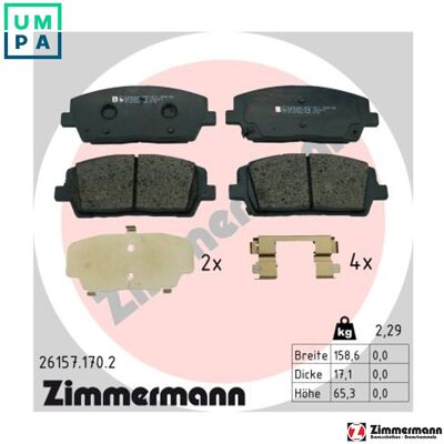 ZIMMERMANN - 26157.170.2 - Front axle - Sorento - Brake pad set ZIMMERMANN - 26157.170.2 - Front axle - Sorento - Brake pad set