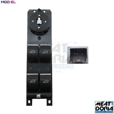 Meat & Doria Window Regulator Switch - Left Front Black Meat & Doria Window Regulator Switch - Left Front Black