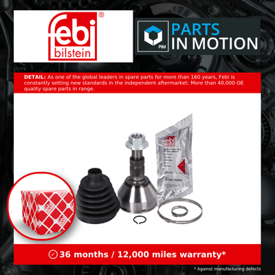 FEBI BILSTEIN 188249 CV Joint Right & Left Axle Front - Joint Cv Axle FEBI BILSTEIN 188249 CV Joint Right & Left Axle Front - Joint Cv Axle