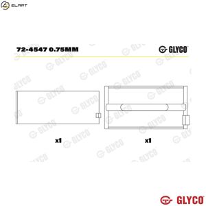 GLYCO 72-4547 Steel Crankshaft Support - Engine Bearing Support GLYCO 72-4547 Steel Crankshaft Support - Engine Bearing Support
